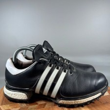 Adidas Tour360 Boost Golf Shoes Mens Black White Leather Spikeless Size 8