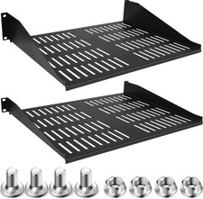 2 Pcs 1U 2U Server Rack Shelf Universal Vented Mount 19 Inch...