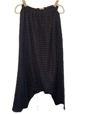 Issey Miyake Ikko Tanaka Pleats Please Black Sarouel Drop Crotch Harem Pants