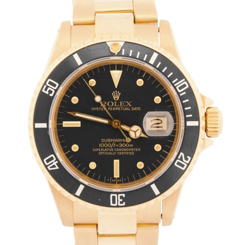 1984 Rolex Submariner Date BLACK NIPPLE 18K Yellow Gold Oyster...