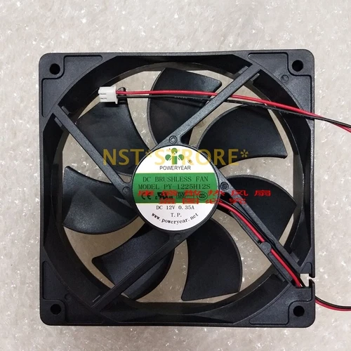 1pc for POWERYEAR PY-1225H12S 12V 0.35A 12CM 12025 cooling fan 2-wire