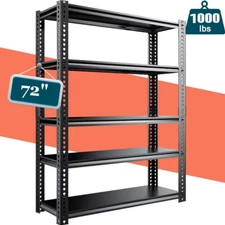 NAIZEA Storage Shelving Unit 5-Tier Adjustable Lightweight MDF 72"H Rack Shelves