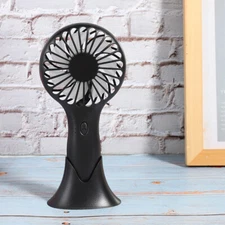 Black Handheld Fan Mini Cooling System Home Office Supplies 3-Speed Desktop Fit