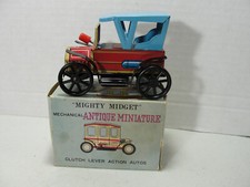 Mighty Midget Mechanical Antique Miniature Car TPS Tin Vintage 1960s Japan NIB