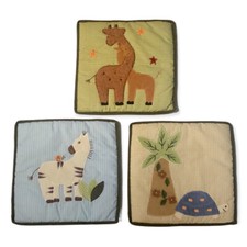 Lambs and Ivy Nursery Decor Jungle Parade 3 Piece Wall Hanging Giraffe Zebra