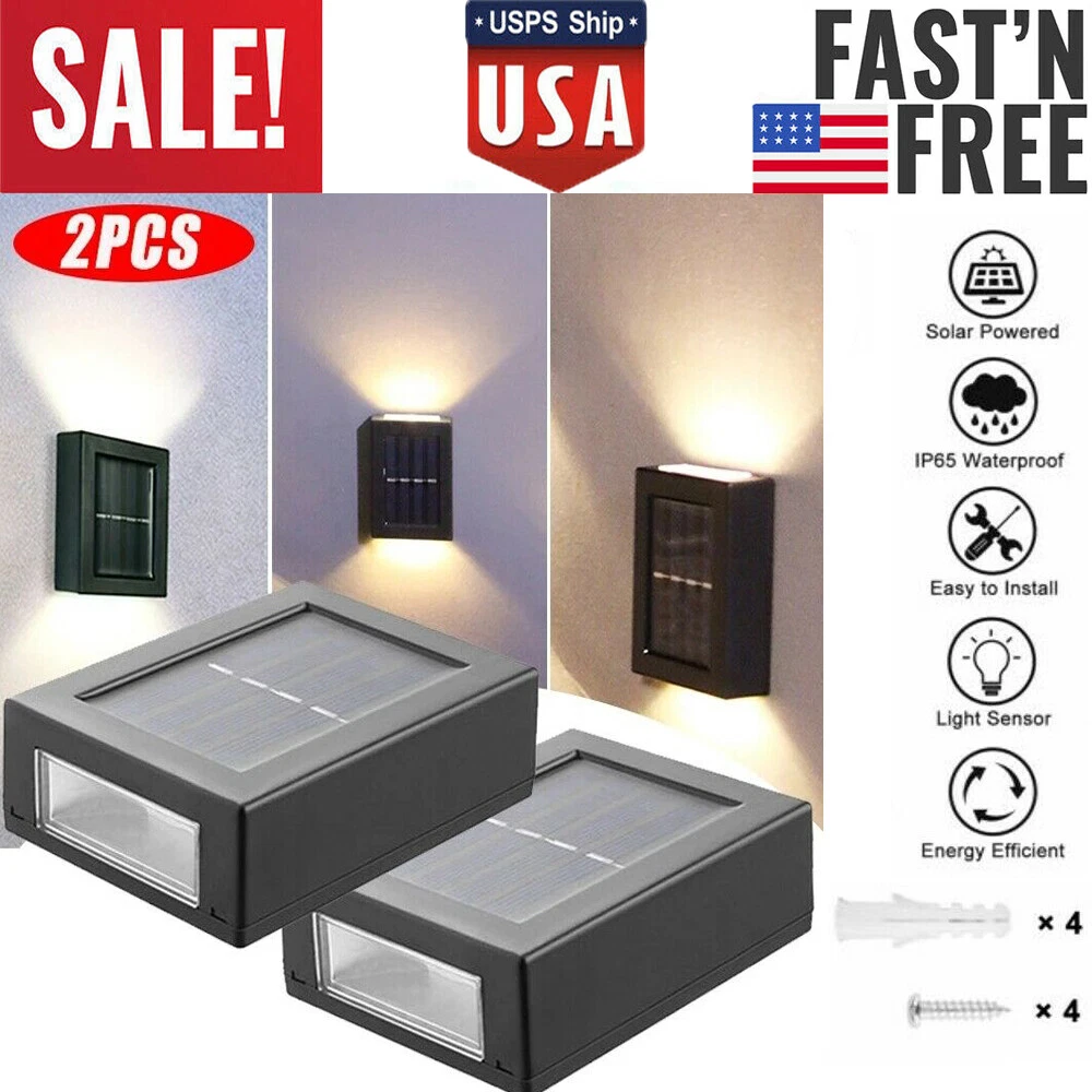 Niathryxis Solar 2 LED Deck Lights Path Garden Patio Pathway Step Fence Lamp US