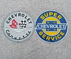 Vintage Corvette & Super Chevrolet Service Ande Rooney Porcelain Signs Lot of 2