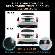 Fit 14-19 Cts Rear Trunk Trim Accent Chrome Delete Blackout Kit - Gloss Black