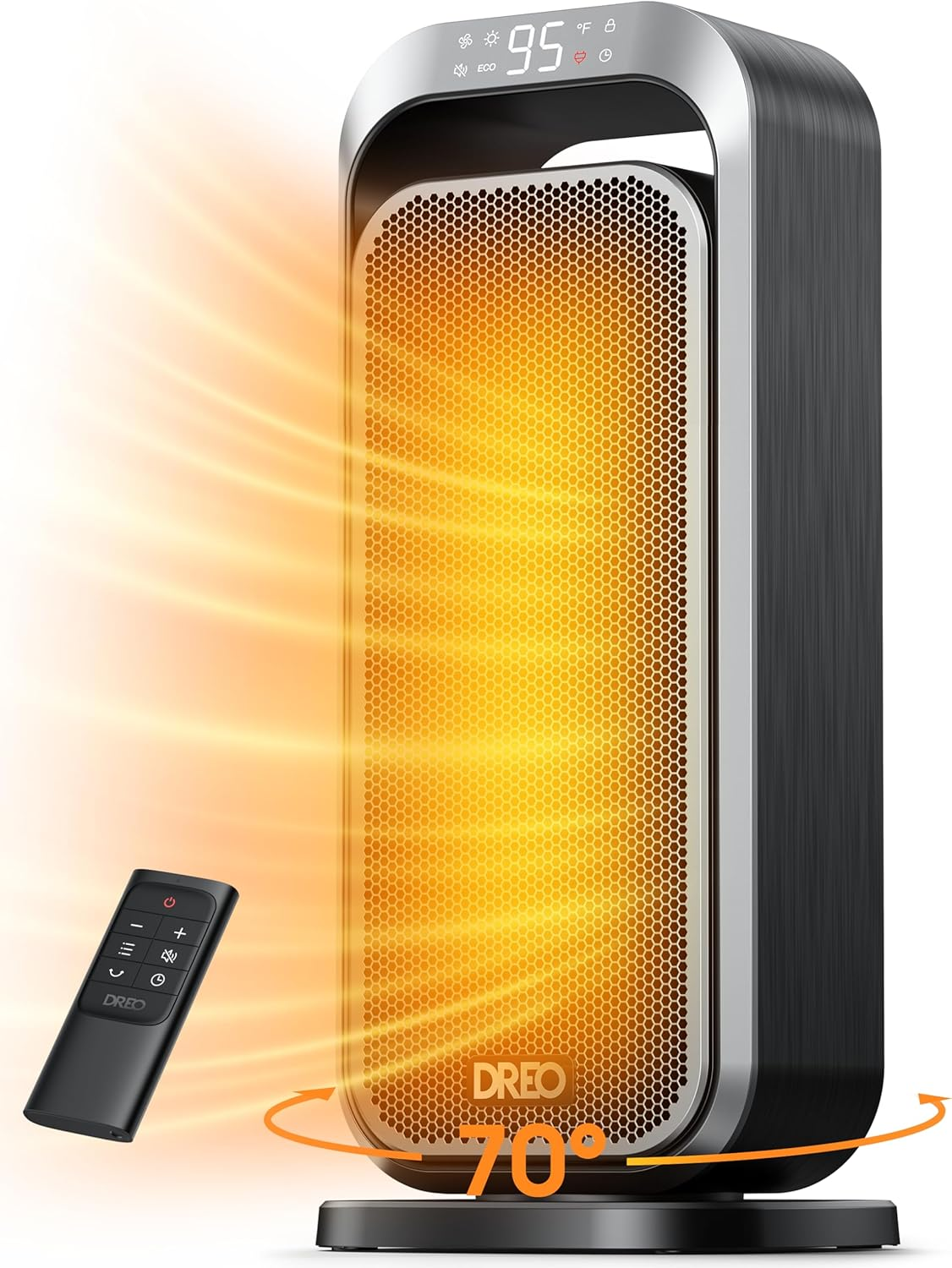 Quiet Space Heaters for Indoor Use, 1500W Electric Heater with Remote, PTC Ceram