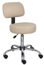 Boss Medical Doctor, Lab, or Dentist Office Rolling Stool Seat Chair w/ Back
