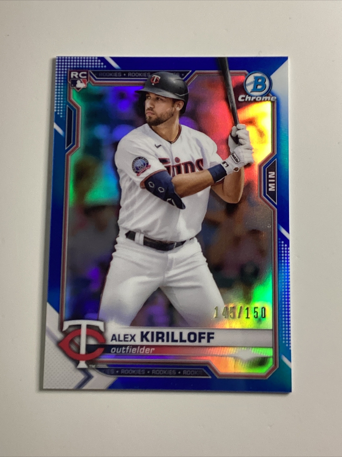 2021 Bowman Chrome #3 Alex Kirilloff Rookie RC Blue Refractor /150 - Twins