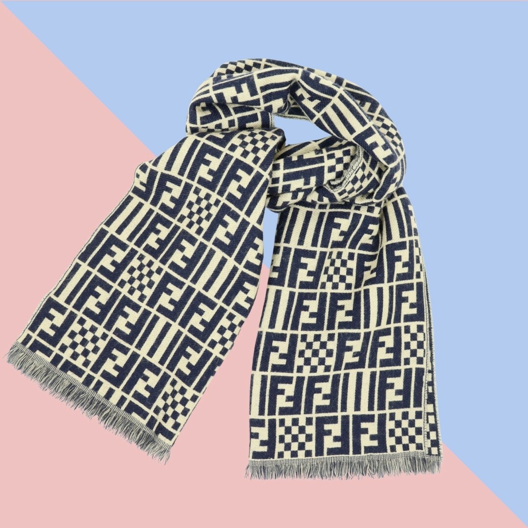 【関税＆送料込み】Fendi Ff Wool Scarf FF Scarf Wool Brown | Fendi