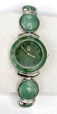 HSN Jade of Yesteryear Stainless steel Graduated Green Jade 
