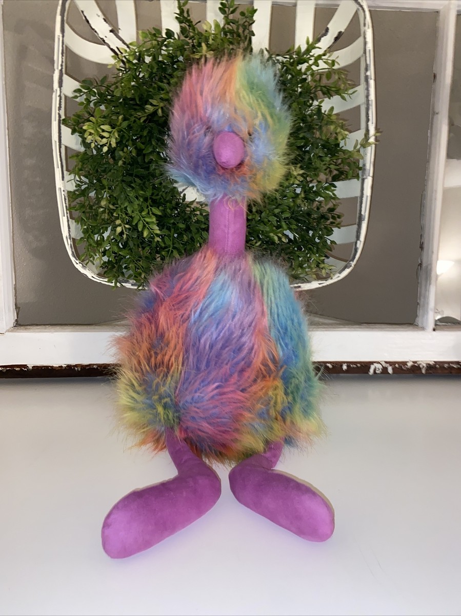 Huge Jellycat London Rainbow Pom Pom Retired Plush 22” Stuffed