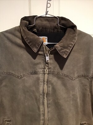 VTG CARHARTT J14CHT LINED JACKET BOMBER CHESTNUT CHORE COAT Sz XL