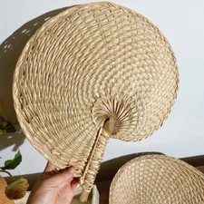 Handmade Palm Leaf Fan Woven Banana Leaf Fan Traditional Vintage Handheld Fan