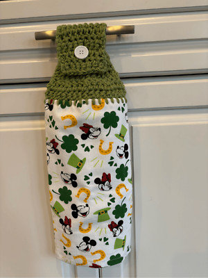 Crochet Top Kitchen Towel- Dogs white top