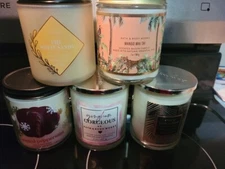 LOT of Five (5) Bath & Body Works Coco Paradise Gingham Gorgeous Mango Candles