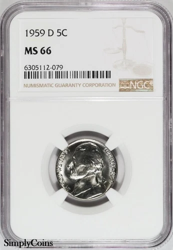 1959-D Jefferson Nickel ~ NGC MS66 ~ GEM BU UNCIRCULATED MQ