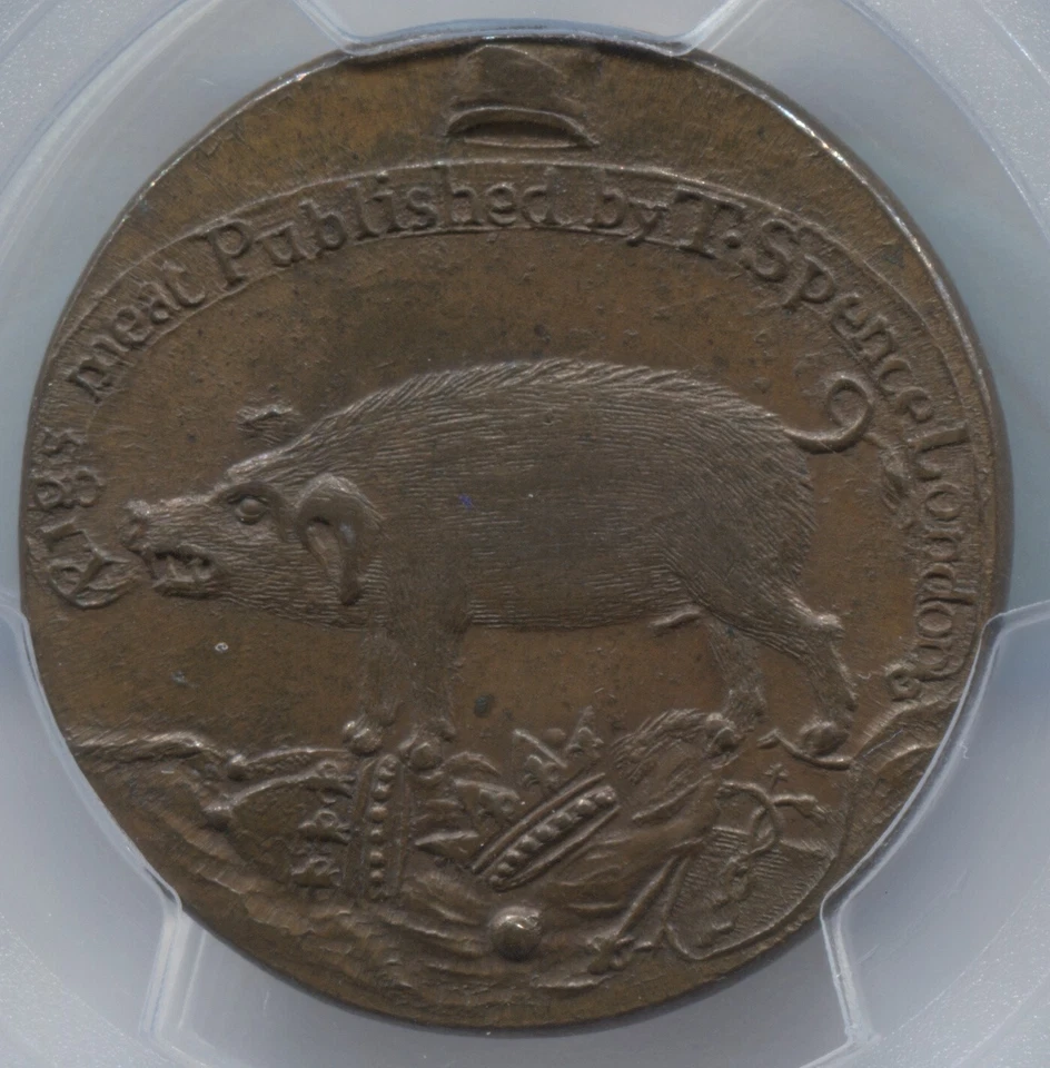 c 1790 GB Conder Halfpenny - MIDDLESEX - SPENCE - PIG MEAT - D&H 842 b - ECG 001 - Image 3 of 4