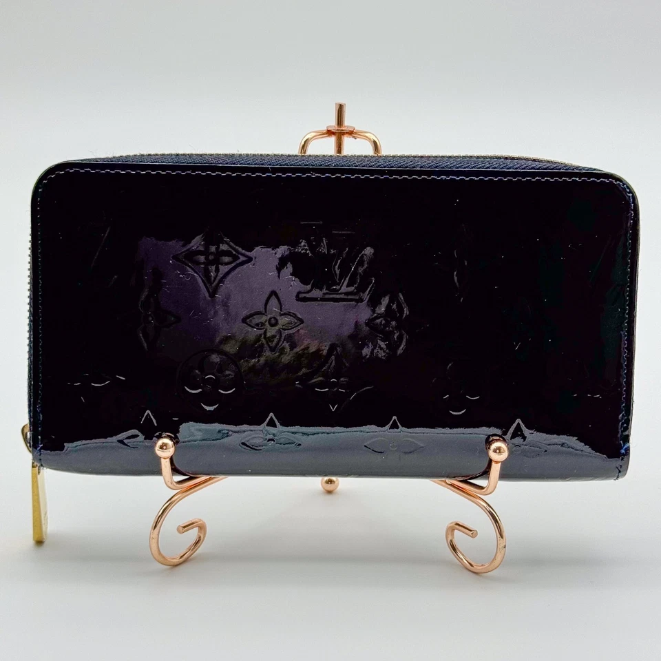 LOUIS VUITTON Zippy Wallet Blue Infini Monogram Vernis M91457 Dark Navy w/z BOX - Image 3 of 4