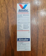 Vintage 1973 VALVOLINE Oil Change Original Door Jamb Reminder Sticker Decal