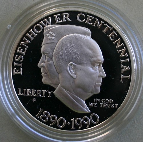 1990 P PROOF Silver Dollar Eisenhower Ike Coin with Box and COA - Picture 3 of 4