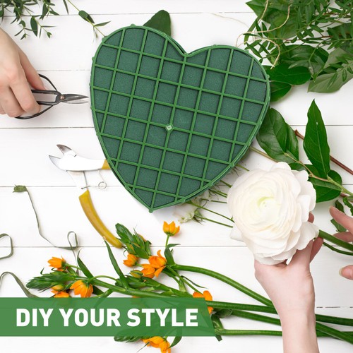 2 Pcs Green Florist Sponge Heart Flower Mud Floral Arrangement Bricks - Picture 6 of 12