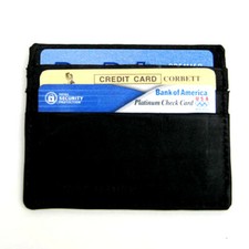 Black Genuine Leather Men's Wallet Front Pocket Thin Card Billfold Holder