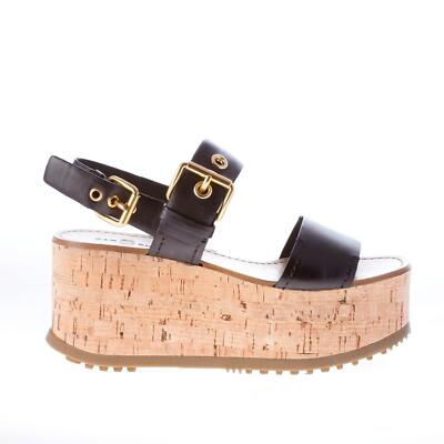 CAR SHOE Damenschuhe Women Shoes Sandale Leder SCHWARZ mit goldenen Schnallen