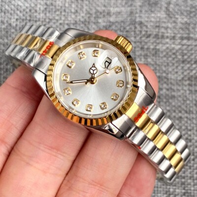 BLIGER 26mm Silver dial Japan NH05A Automatic Ladies Watch President Bracelet