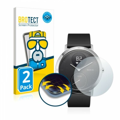Withings Steel HR (40 mm), 2x   Flex Matte 3D Curved Full Cover Screen Protector