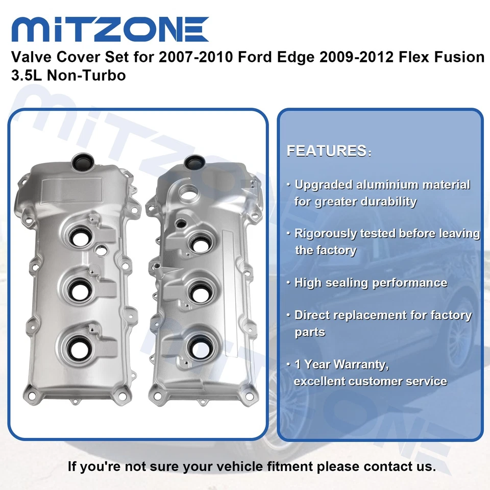 Juego de 2 cubiertas de válvula para Ford Edge 2007-2010 2010-2012 Flex Fusion 3,5 L no turbo Foto 2 de 4