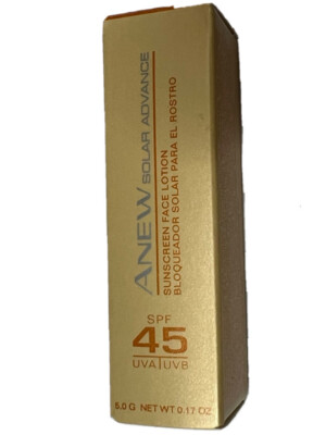 Anew Avon Solar Advance Sunscreen Face Lotion with SPF 45 Protection .17 oz New
