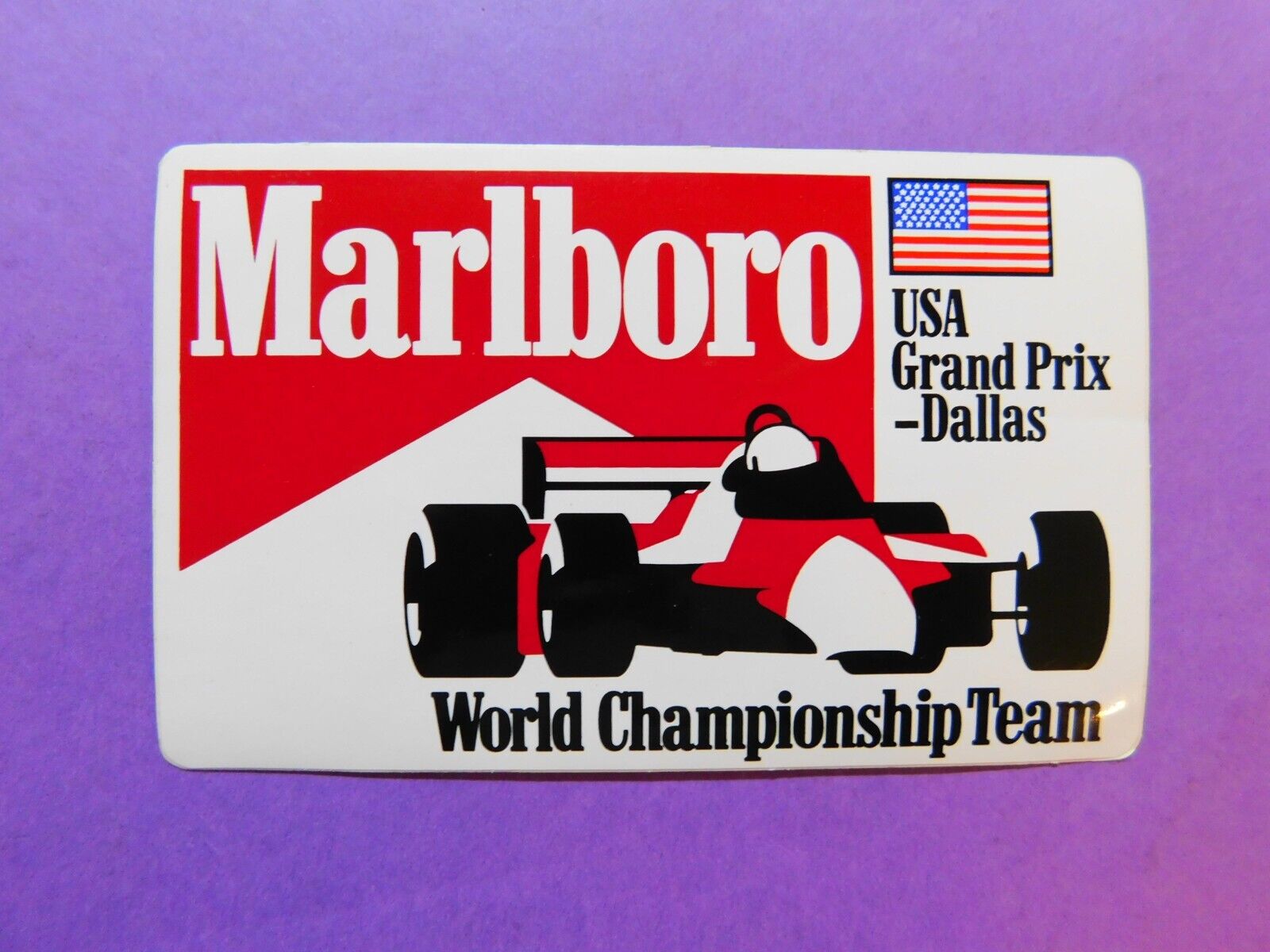 alter Original Aufkleber Sticker Marlboro McLaren Formel 1 Grand Prix USA Dallas