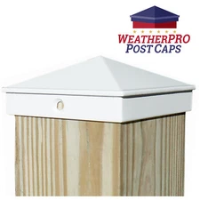 4x4 Fence Post Cap - Deck, Mailbox, Light Post - Aluminum White [Single] Outdoor