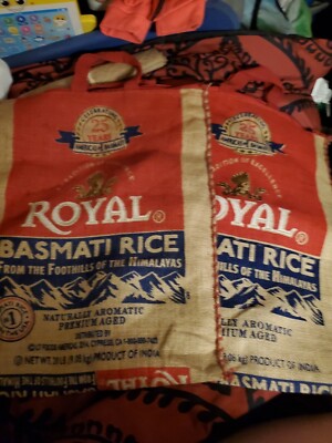 ROYAL BASMATI Empty Rice Bags - Set Of 2. Great For Crafting. 25th Anniv. Ed