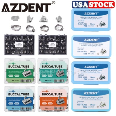 #ad #ad Dental Orthodontic Buccal Tube Band Bondable Roth MBT 1st 2nd Molar Non conv FDA $233.99