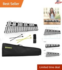 30 Notes Foldable Glockenspiel - Portable Xylophone with 4 Mallets, Black Frame