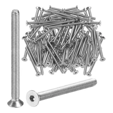 100pcs Flat Head Machine Screws Hex M2.5x0.45 Stainless Steel 30mm Length
