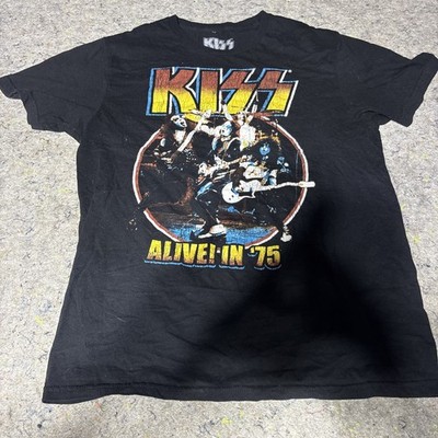 KISS Alive! 1975 Graphic Band T-Shirt Black Men s medium Rock Concert Tee