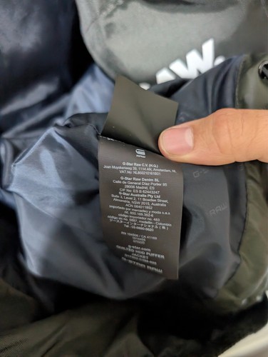 G-Star Quilted Puffer XL Jacket Khaki/Black New with Tags RRP £180 - Picture 14 of 16
