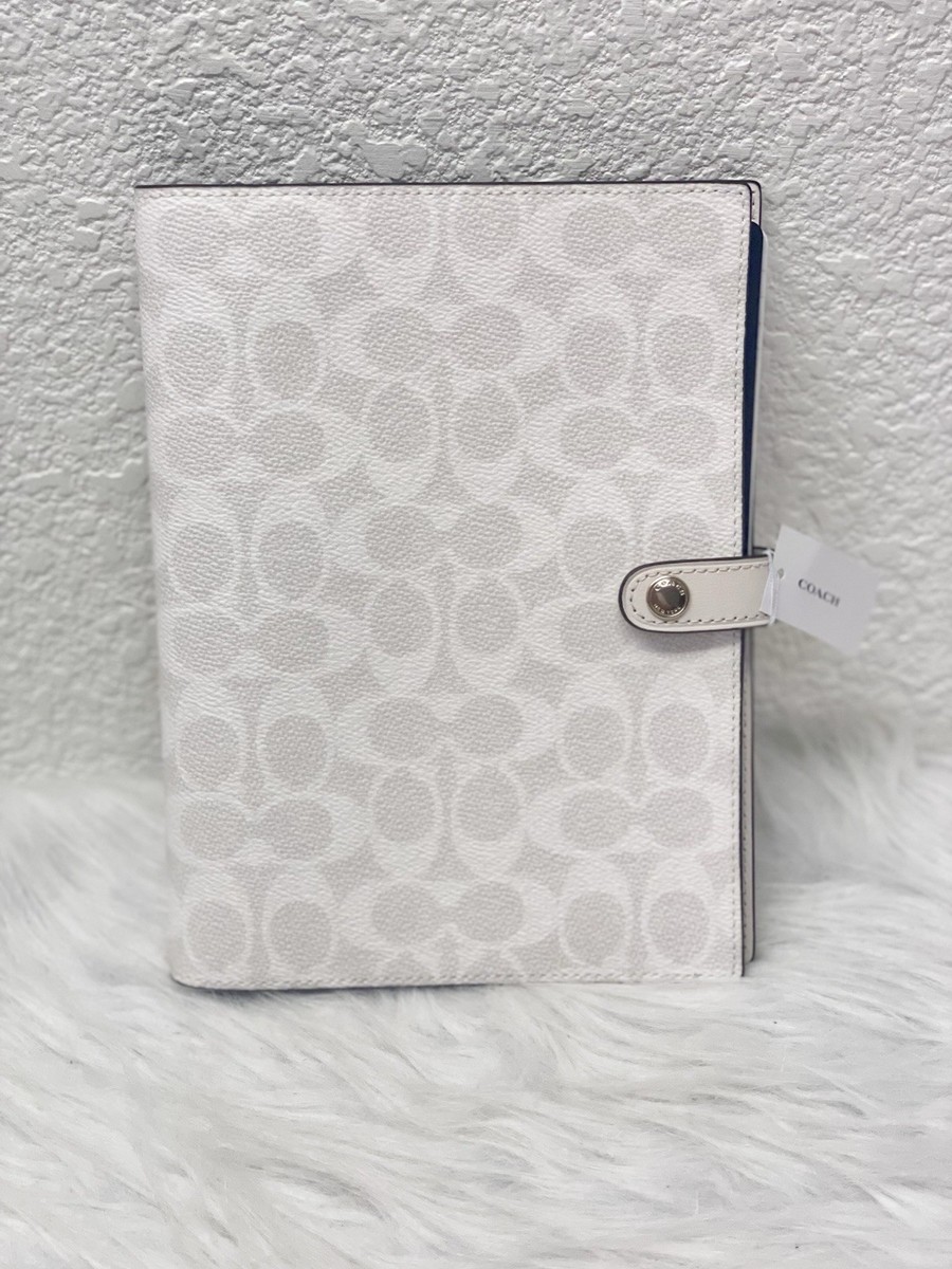 NWT Coach Notebook in Signature Canvas CZ198 In Chalk/White | eBay
