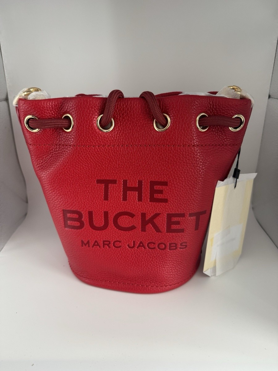 Marc Jacobs The Bucket Bag Red Pebbled Leather Crossbody Shoulder