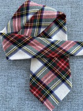Vintage Brooks Brothers Est 1818 Plaid White Red Blue Yellow 100 Wool Tie