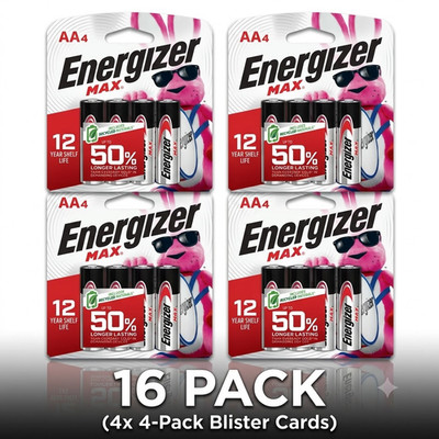 Energizer AA Batteries, MAX Double AA Battery Alkaline, 16 Count