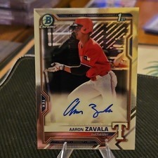 BOWMAN 2021 CHROME DRAFT AARON ZAVALA ROOKIE AUTO 1ST #CDA-AZ RANGERS MLB