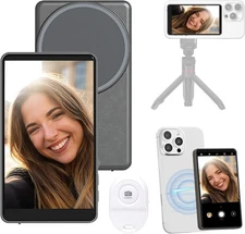 Wireless Vlog Selfie Monitor Screen,Magnetic Phone Rear Camera Selfie Monitor