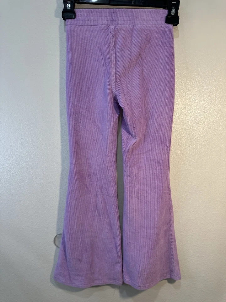 Pantalones acampanados acanalados púrpura Justice talla 7/8 Foto 4 de 4