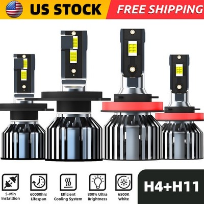For Nissan X-Trail 2005-2006 LED Headlight Bulbs Kit H4 High Low h11 Fog Beam
